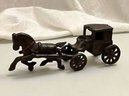 Antique Cast Iron Horse Drawn Carriage