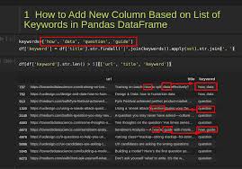 list of keywords in pandas dataframe