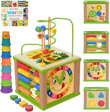 Whether you choose one of these or another gift from our special selection, you'll be sure to give the baby their first taste of birthday celebrations! Amazon Com Toyventive Wooden Kids Baby Activity Cube Girls Gift Set 1st Birthday Gifts Toys For 1 One 2 Year Old Girl Developmental Toddler Educational Learning Girl Toys 12 18 Months