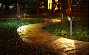 welcoming home with outdoor solar lighting