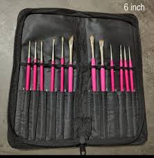 hog hair 12 piece pink makeup brush set