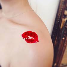 lipstick temporary tattoo women