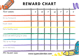 free printable reward chart templates