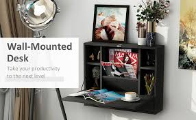 Homcom Wall Mounted Desk With Storage