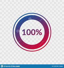 100 Percent Blue And Red Gradient Pie Chart Sign Percentage