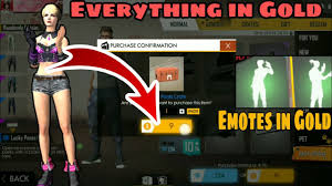Each emote has a different meaning and expression which can be tested before buying. Free Fire Battlegrounds Everything In Gold Free Emotes Free Skins Free Bundles Youtube