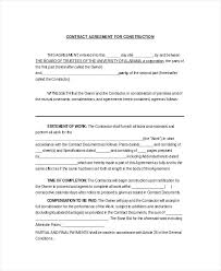 Best Contract Agreement Template For Construction With