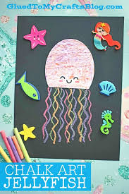 Paper Chalk Art Jellyfish - Kid Craft Idea For An Under The Sea Theme