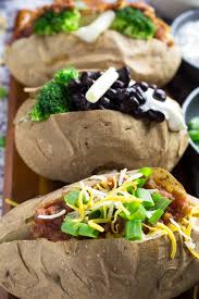You could guarantee that canteen would always have them and they would be one of the most budget friendly options too. Baked Potato Bar Ideas Entertaining On A Budget Dishing Delish