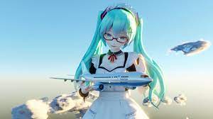 Benevolent Bunny az X-en: „As promised! Three new renders of giantess Miku  playing with an airplane! Carefully of course ;) Note: Probably won't be  too many more still renders soon as I