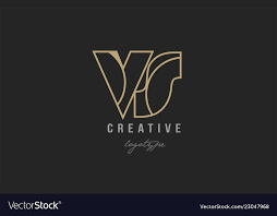 Black And Yellow Gold Alphabet Letter Vs V S Logo