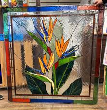 W 412 Bird Of Paradise Stained Glass
