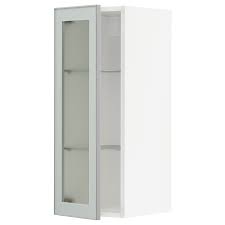metod wall cabinet w shelves glass door