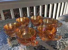 vintage amber glass depression glass