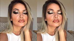heavy glam makeup tutorial gold and