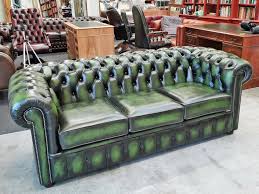 chesterfield sofa antique green leather