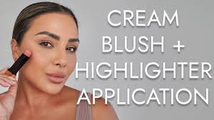 apply cream blush and highlighter