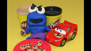 Cookie Monster Angry Play Doh Sesame Street Cookie Monster Mad At Lightning Mcqueen Stealing Cookies Youtube