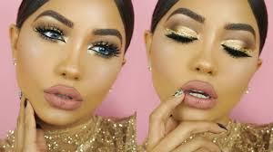 new years eve gold glitter makeup