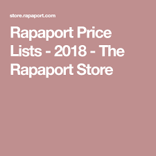 Rapaport Price Lists 2018 The Rapaport Store Price