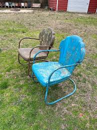 Vintage Pair Of Metal Motel Chairs