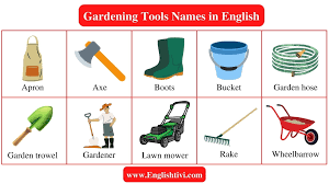 gardening tools names in english with