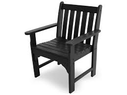 polywood vineyard black garden arm chair