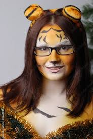 with tiger makeup new year of the