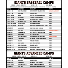 Giants Youth Camps San Francisco Giants
