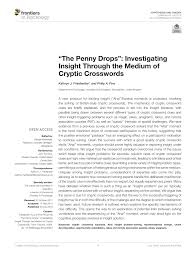 An anagram takes the letters in a phrase and rearranges them to form a new phrase. Pdf The Penny Drops Investigating Insight Through The Medium Of Cryptic Crosswords