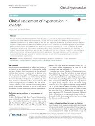 Pdf Clinical Assessment Of Hypertension In Children
