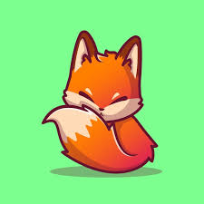 cute fox sitting cartoon icon