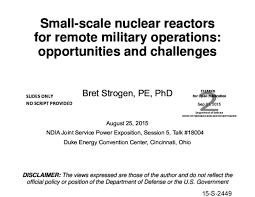 Pdf Small Scale Nuclear Reactors For Remote Military