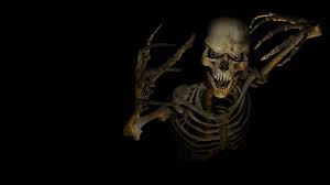 cool 3d ghost skeleton in dark