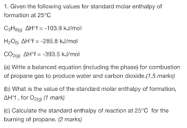 Values For Standard Molar Chegg