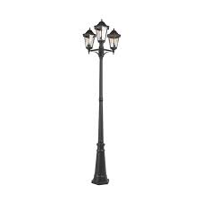 classic pole with 3 lantern heads black