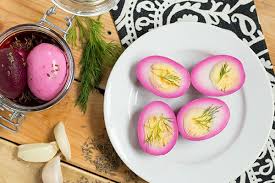 beet and dill seed pickled eggs