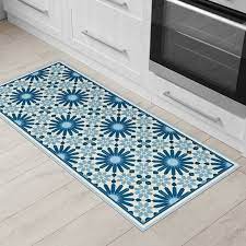 Dark Blue Kitchen Mat Vinyl Floor Mat