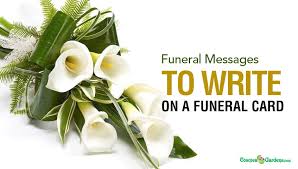 funeral messages to write on a funeral card