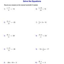 Pre Algebra Equations Two Step
