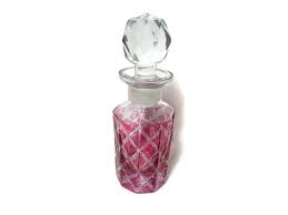 Vintage Cut Cranberry Glass Perfume
