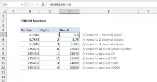 excel round function exceljet