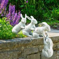 Easter Rabbit Sculpture Cute Resin