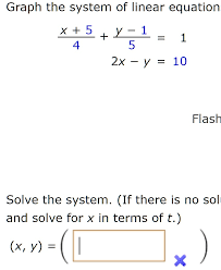Graph The System Of Linear Equation X
