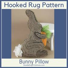 bunny hooked rug pattern doodledog