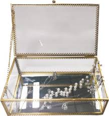 rectangular lace jewelry box with open