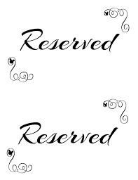 free printable reserved seating signs
