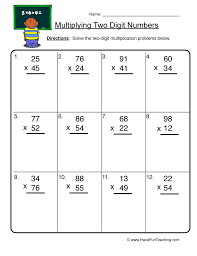 Two Digit Numbers Multiplication