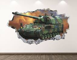 War Tank Wall Decal Camouflage 3d