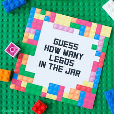 Printable guess jar · guess how many candies are in the jar succulent greenery baby shower game printable candy game green eucalyptus instant download b84 c91. Free Printable Lego Party Game Guess The Number Of Legos Bren Did